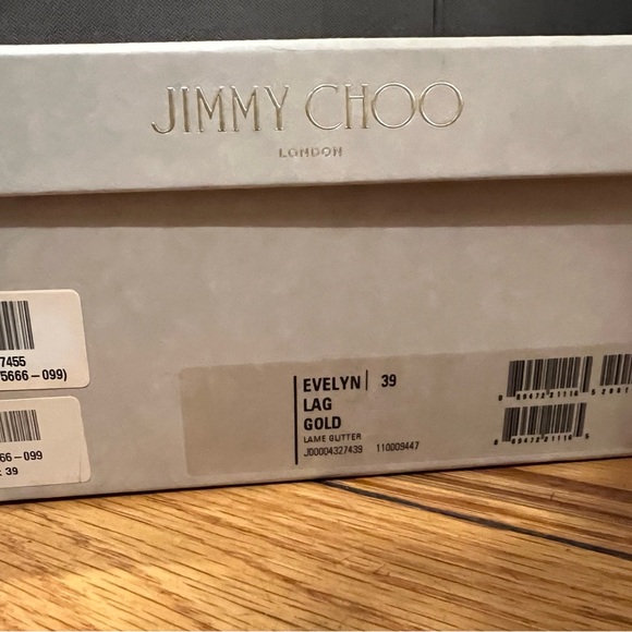 Jimmy Choo Glittering Gold Peep Toe Heels - Picture 3 of 3